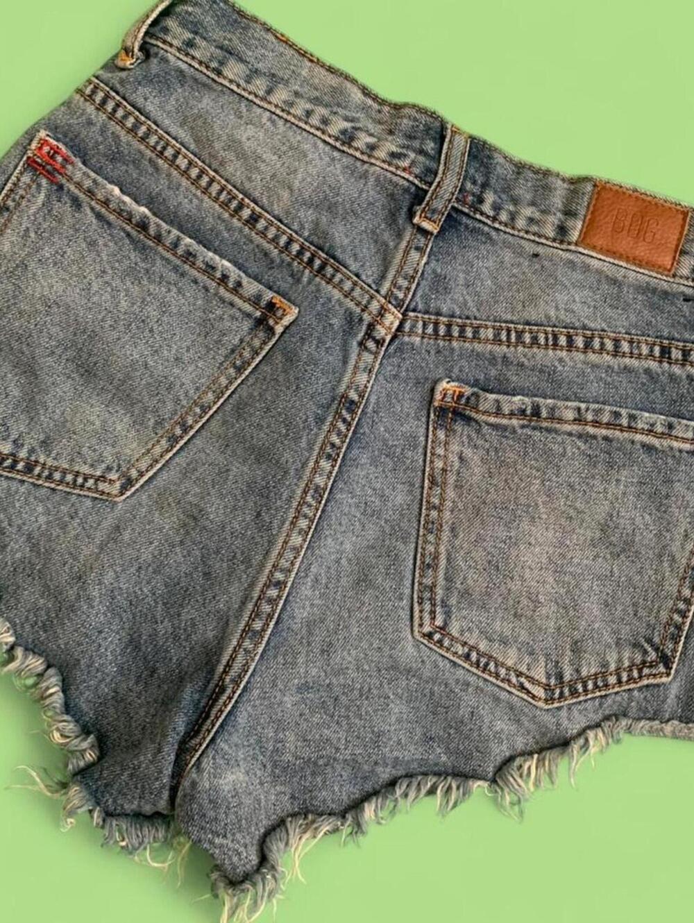 Urban Outfitters Women's Denim Y2K Cheeky Blue Cutoff frayed Shorts